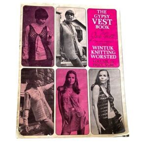 The *G Peasant Vest Book by Jack Frost Vol. 75 1969 Wintuk Knitting Worsted